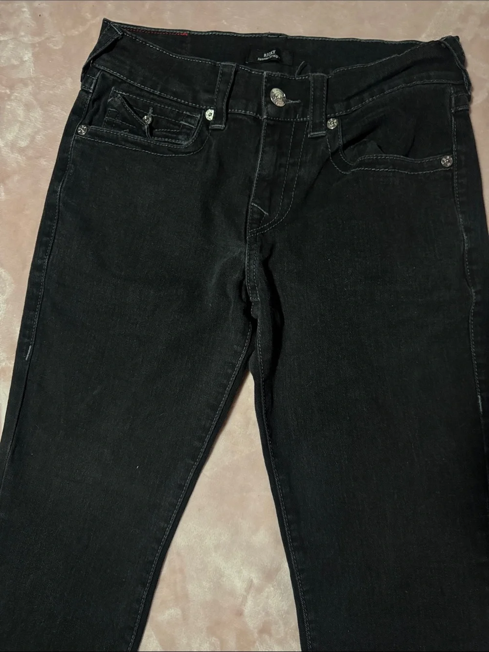 True Religion Mens Ricky Relaxed Straight Jeans